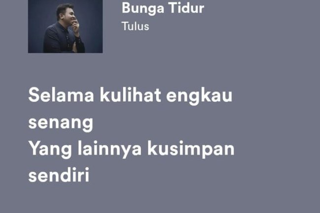 Bunga Tidur" Tulus: Kisah Cinta yang Tergambar dalam Mimpi